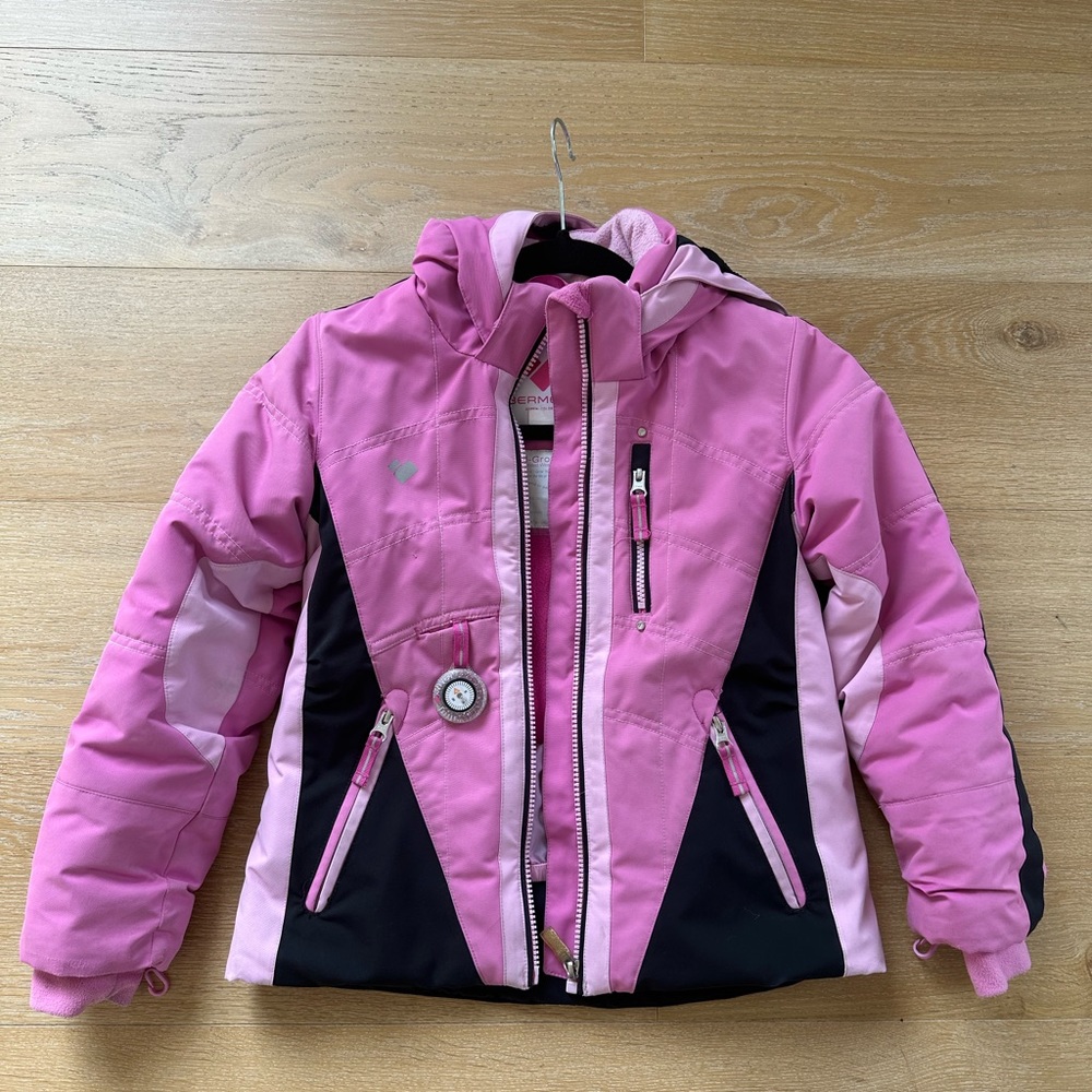 Girls Pink and Black Obermeyer Ski Jacket
